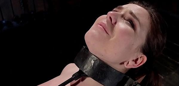 Watch Brunette sub fingered with dildo in ass Sex Video