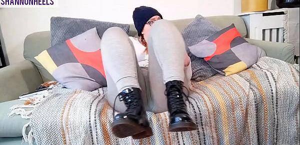 Watch Boot bitch squirts all over friends sofa   gets caught   shannon heels Sex Video